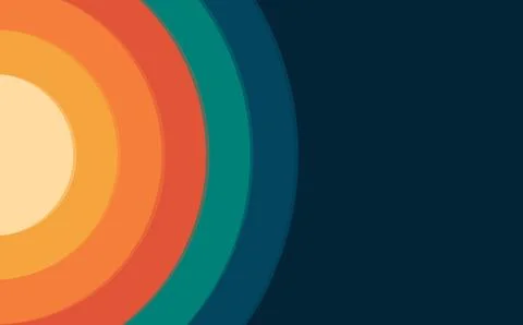 Retro Rainbow Arch Abstract Background with Minimal Geometric Design Stock Illustration