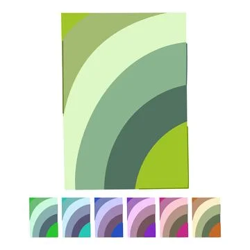 Retro rainbow arch pattern with earthy tones design graphic Stock Illustration