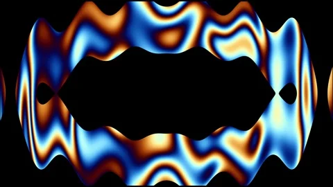 Retro rainbow glitch line waves flickering on black background Video stock 334344105
