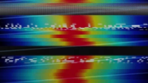 Retro rainbow scanlines flickering on a dark crt texture. This analog glitc.. Stock Footage 346694304