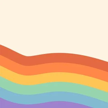 Retro rainbow striped background with copy space. Abstract groovy design in Stock Illustration