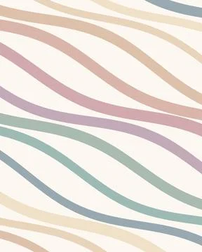 A retro rainbow striped pattern in soft pastel tones creates a cheerful vin.. Stock Illustration