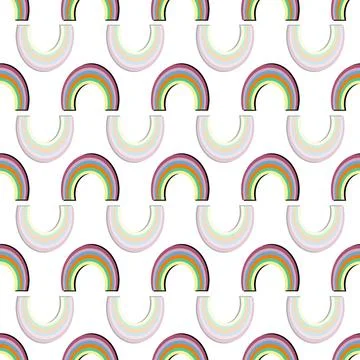 Retro rainbow vector seamless pattern illustration Stock Illustration