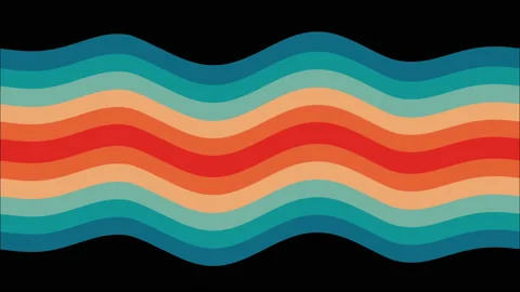 Retro Rainbow Wave Stock Footage 198180415