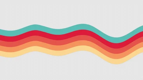 Retro Rainbow Waving On Transparent Background Stock Footage 197665929