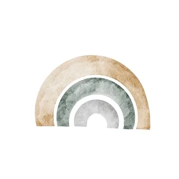 Retro rainbow without background. illustration in boho style to decorate your Stock Illustration
