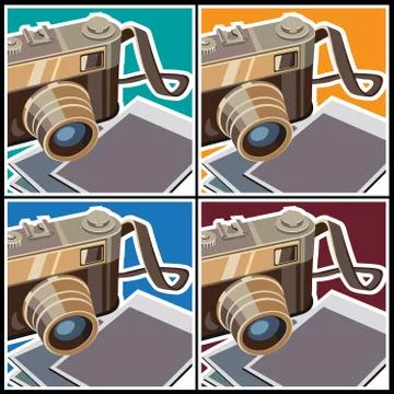 Retro rangefinder camera Illustrazione stock
