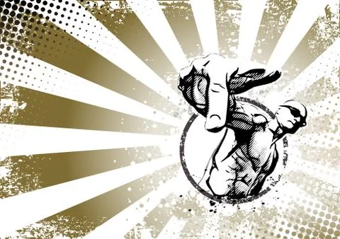 Retro rapper poster Stock Illustration