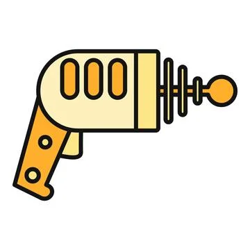 Retro ray gun blaster icon flat illustration Stock Illustration