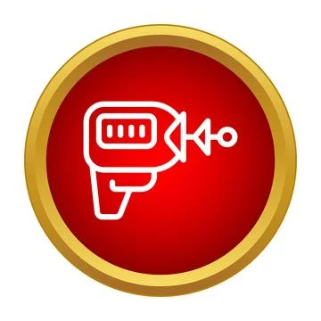 Retro ray gun icon symbolizing futuristic science fiction technology Stock Illustration