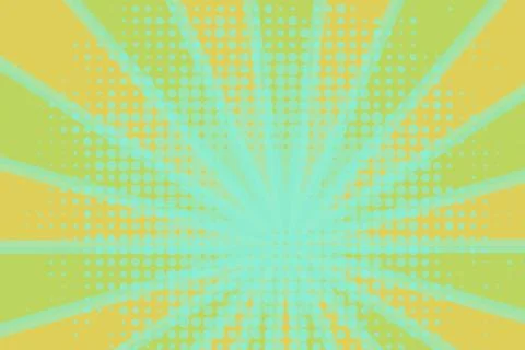 Retro rays comic light blue and yellow-green background trendy gradient Stock-Illustration
