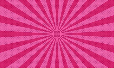 Retro rays comic pink background pop art style Stock Illustration