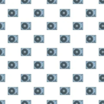 Retro record player turntable seamless pattern background Illustrazione stock