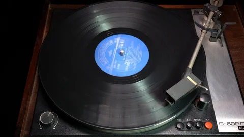 Retro Record player Vega USSR Video stock 125136366
