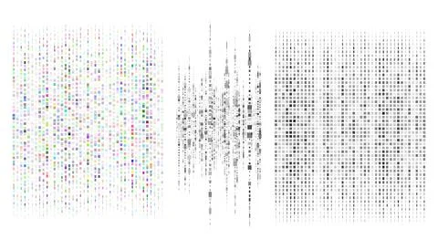 Retro Rectangle Geometric Halftone Gradient Pattern with Colorful Dotted Pattern Stock Illustration