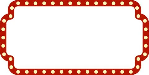 Retro rectangle light frame border. Shining billboard Illustrazione stock