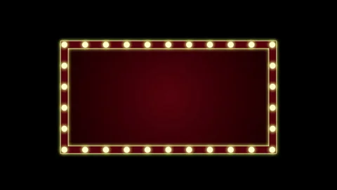 Retro rectangle marquee light frame seamless loop animation with flickering. Stock Footage 336120449