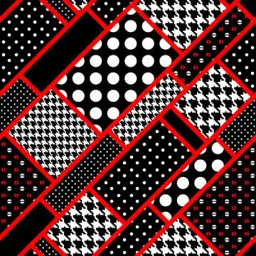 Retro rectangles in polka dot Stock Illustration