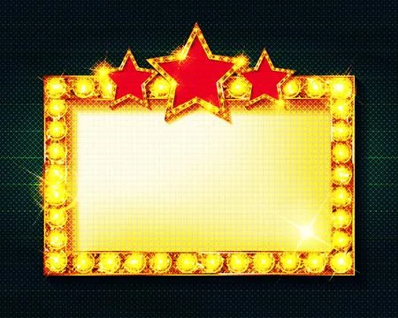 Retro rectangular banner sign with frame Stock Illustration