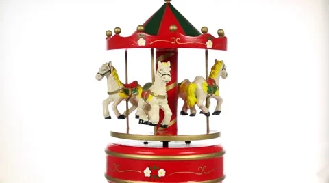 Retro Red Carousel Stock Footage 56194796