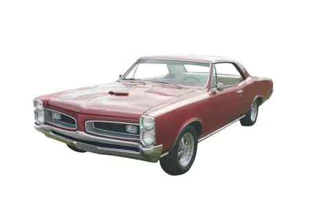Retro red coupe Stock Photos