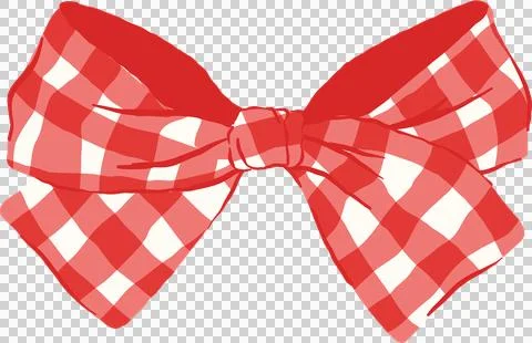 Retro Red Gingham Bow Illustration Stock Illustration