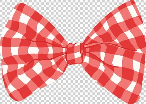 Retro Red Gingham Bow Tie Illustration Stock Illustration
