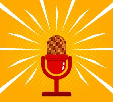 Retro red microphone Иллюстрация