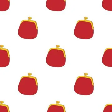 Retro red purse pattern seamless vector Illustrazione stock