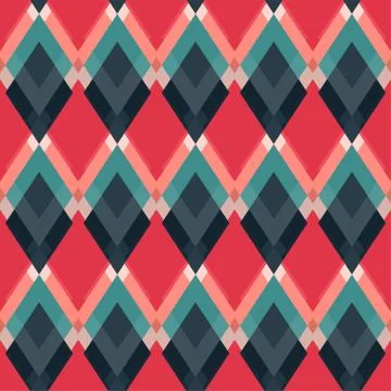 Retro red rhombus seamless pattern Stock Illustration