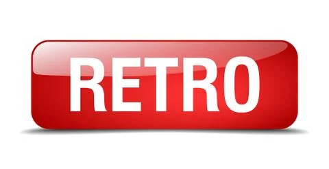 Retro red square 3d realistic isolated web button イラスト素材