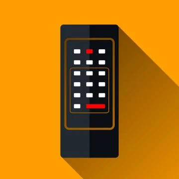 Retro Remote Control Icon, Long Shadow Design, Vector Illustrati Stock Illustration