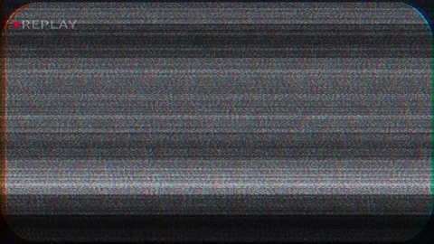 Retro replay noise overlay visual grainy television static, rounded frame edges, Stock Footage 340479807