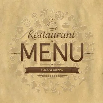 Retro restaurant menu design Stock Illustration