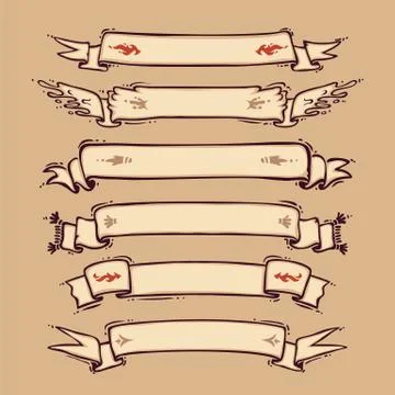 Retro Ribbons Set Stock Illustration