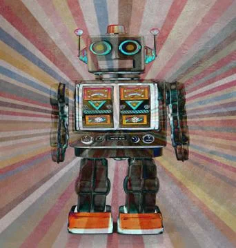 Retro robot art 스톡 일러스트