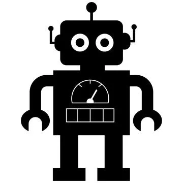 Retro robot icon. Cute robot sign. Robot symbol. Stockillustratie