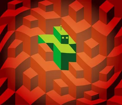 Retro robot pattern Stock Illustration