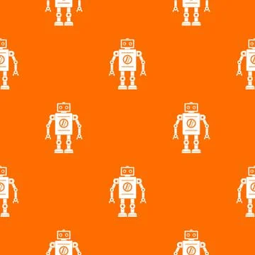 Retro robot pattern seamless Stock Illustration