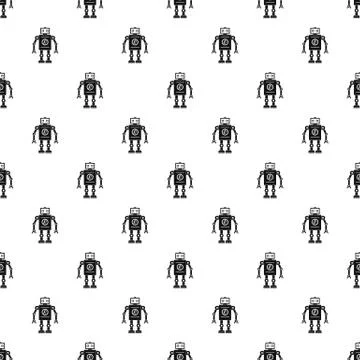 Retro robot pattern vector Illustrazione stock