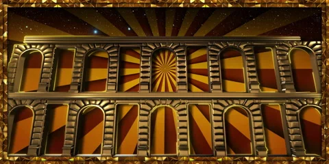 Retro rock n roll background with building Stock Footage 196480086