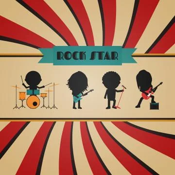 Retro rock poster Illustrazione stock