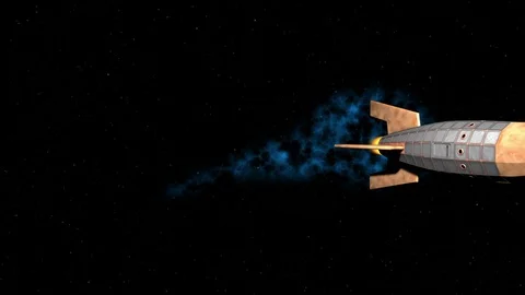 Retro Rocket Space Flight Stock Footage 73337853