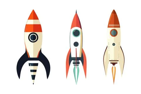 Retro Rockets Launch Your Ideas Stock Illustration