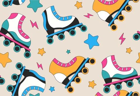 Retro roller skates Stock Illustration
