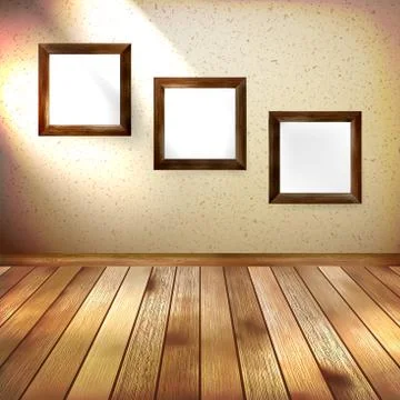Retro room with three frames. EPS 10 Stock Illustration