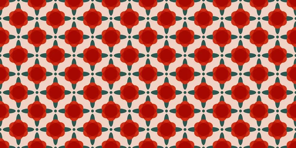 Retro roses seamless pattern. Stylized flowers repeating background. Vintage Illustrazione stock