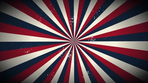 Retro rotating sunburst features red white blue stripes. vintage grunge rad.. Stock-Footage 346885799