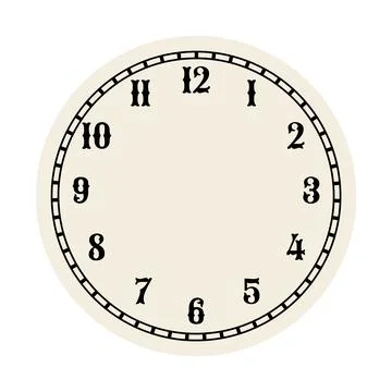 Retro round clock face. Vintage watch design. Elegant antique dial. Timer with Stock Illustration