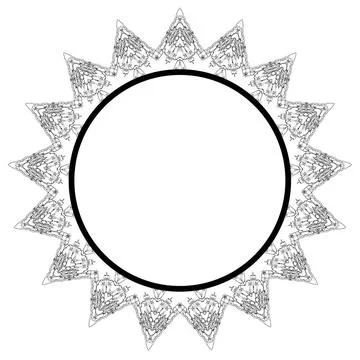 Retro Round Frame Retro Round Frame Isolated on White Background Copyright... 스톡 사진